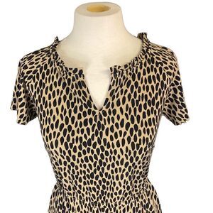 Talbots Tan & Black A-Line Midi Dress Size XS